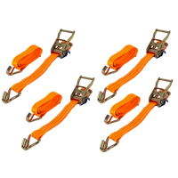 Conjunto de quatro cintas de transporte UNITRIALER laranja de 2m/35mm/2t com tensor.