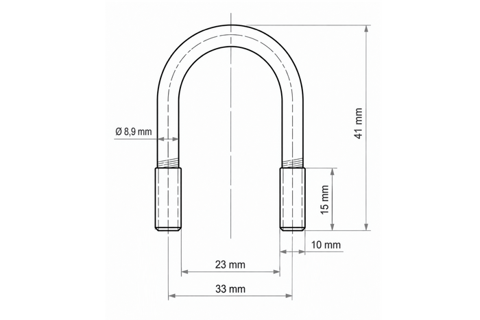 Abraçadeira oval DROMET tipo B M10 23×41mm