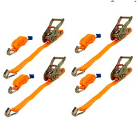 Conjunto de quatro cintas de transporte UNITRIALER laranja de 2m/25mm/1t com tensor.