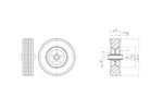 Roda sobressalente para roda guia WINTERHOFF 255SB, feita de borracha maciça, 225x70mm