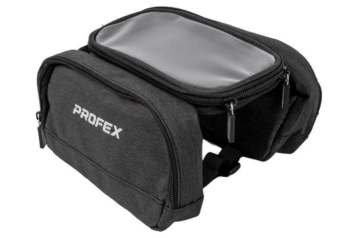 Bolsa de quadro para bicicleta PROFEX 93015 com 2 bolsos e compartimento para celular
