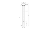 Suporte fixo UNITRAILER MS 0019-700 para reboque plataforma de 150 kg, 48 mm x 700 mm