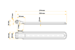Dobradiça lateral com suporte UNITRAILER BSCH 10-270+BSCHG 10-A, conjunto completo para montagem lateral em reboque.