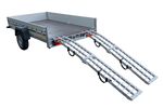 Rampas dobráveis UNITRAILER ALR002 em alumínio para reboques, 221 cm, 680 kg, com cinta, conjunto de 2 unidades.