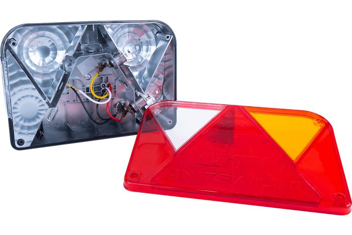 Conjunto de luzes: luzes traseiras DOBPLAST DPT35 + luzes de marcação laterais ASPÖCK FLEXIPOINT I + chicote MANTES 4,5m 13PIN
