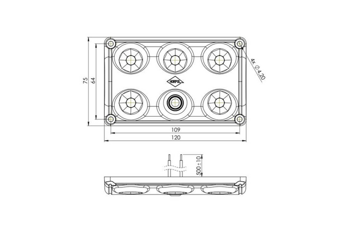 Lâmpada LED HORPOL LWD2157 de 900lm para interior de carro com interruptor e diodo vermelho.