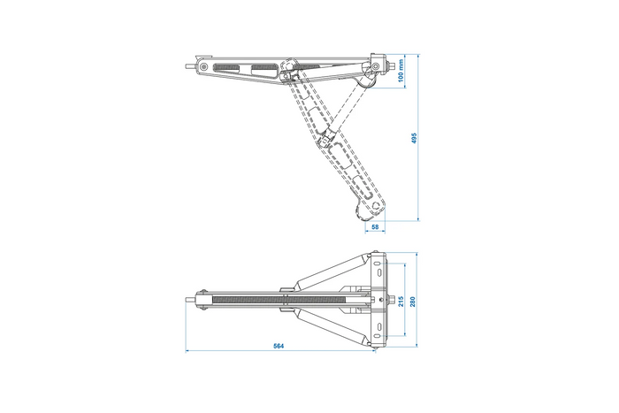 Suporte de canto extensível ProPlus 361504 para reboque de 750 kg, 495 mm