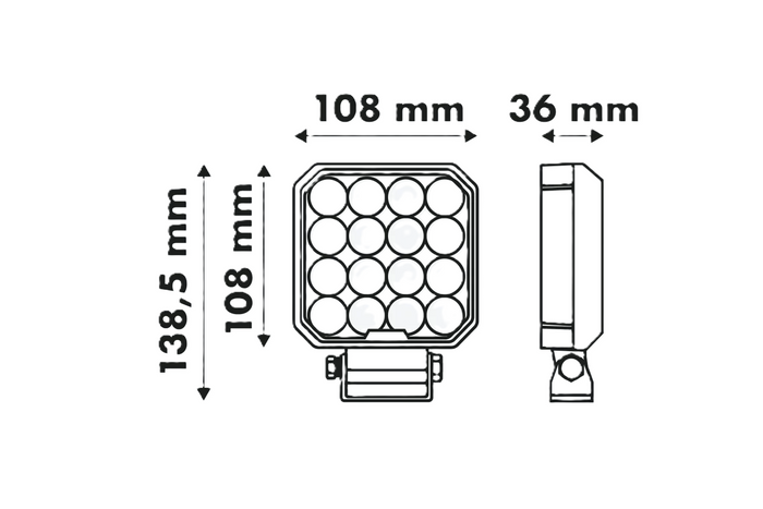 Refletor de trabalho LED LAYTZ LY7107 64xLED 6400lm quadrado