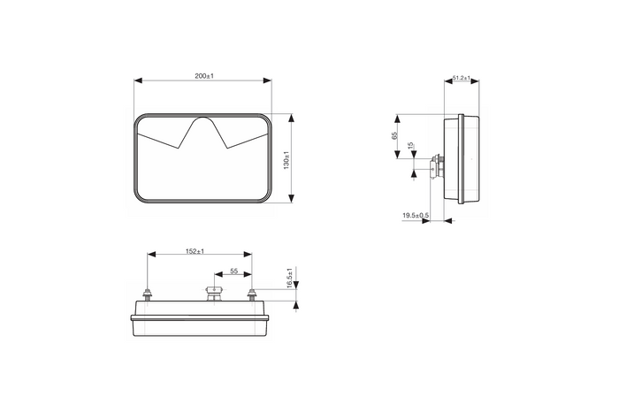 Lanterna traseira ASPÖCK MULTILED V, baioneta 8PIN, 5 funções, direita