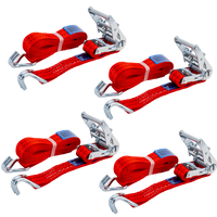 Conjunto de quatro correias transportadoras UNITRIALER vermelhas de 6m/35mm/2t com tensor.