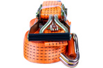 Conjunto de quatro correias de transporte UNITRIALER laranja de 6m/50mm/5t com tensor.