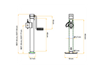 Suporte extensível com adaptador UNITRIALER TJ5002+TJ5002A para reboque plataforma de 1300 kg, 560-940 mm