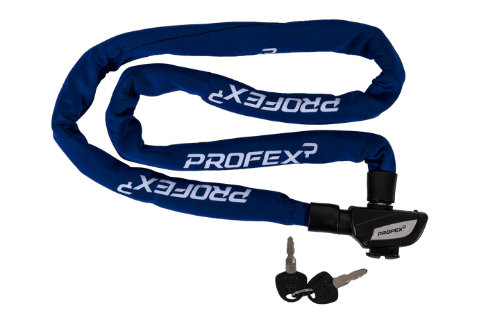 Cadeado de bicicleta PROFEX 81659 Neo com corrente de 130 cm e trava.